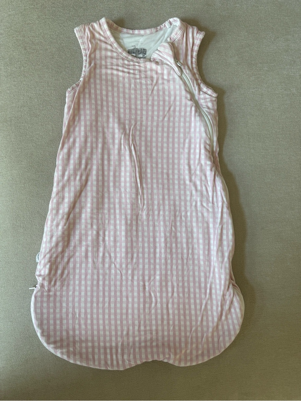 The Uptown Baby Pink Gingham Bamboo Sleep Sack | 0–6 Months